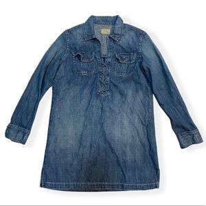 Polo Ralph Lauren Denim Jean Chambray Cotton Shirt Dress Big Girls Youth Sz 16